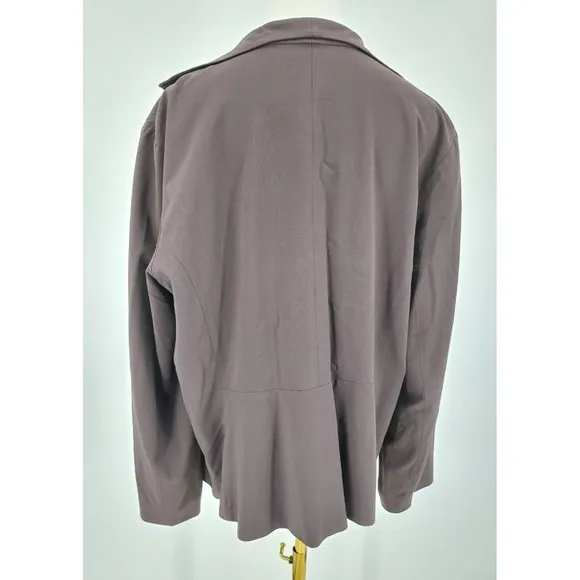 Eileen Fisher Blazer Jacket Women Open Front Pockets Black XL 1X