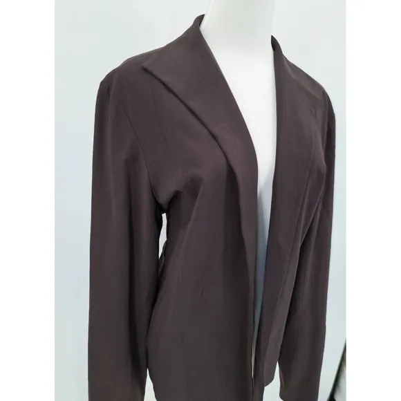 Eileen Fisher Blazer Jacket Women Open Front Pockets Black XL 1X