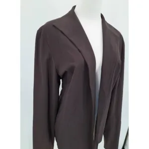Eileen Fisher Blazer Jacket Women Open Front Pockets Black XL 1X