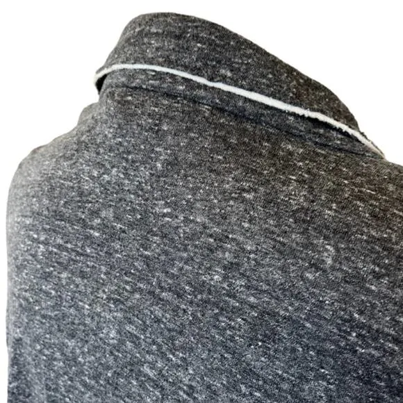 Eileen Fisher Jacket Blazer Size M Grey Organic Cotton Sweatshirt Seams Stretch