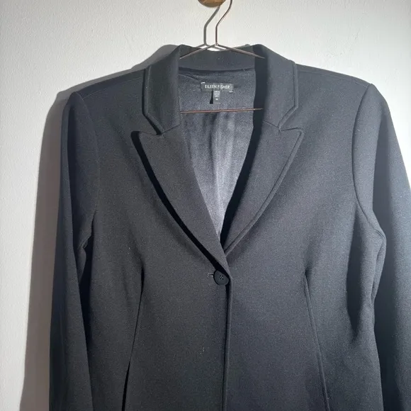 Eileen Fisher Single Button Blazer In Black M