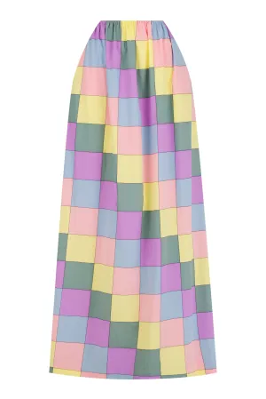 Elasticised High Waist Maxi Skirt