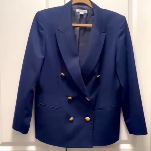 Elegant Pendleton Navy Blue Double Breasted Suit Jacket Dinner Jacket or Blazer