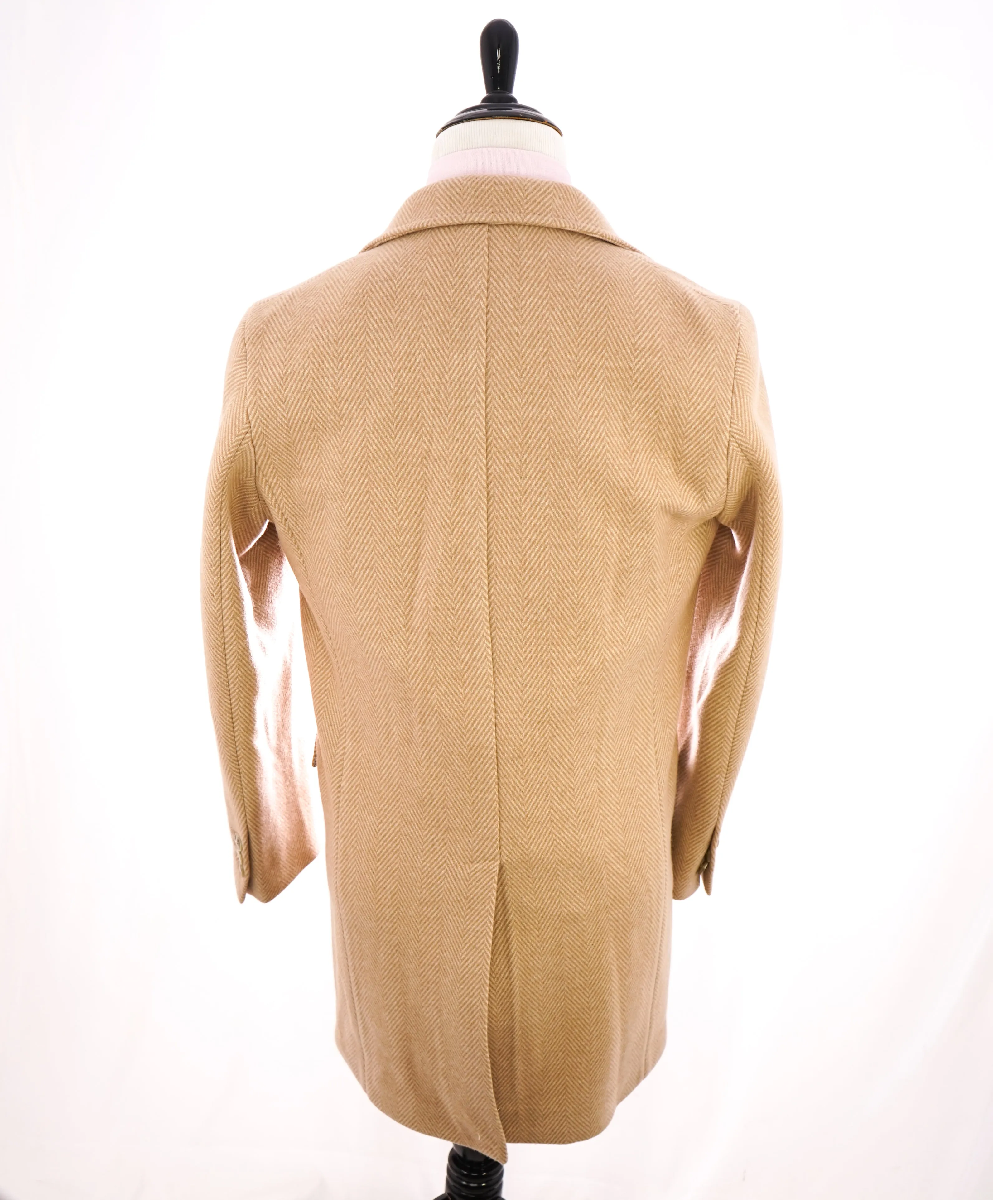 ELEVENTY - "PALTINUM" CASHMERE Herringbone Double Breasted Overcoat - 40