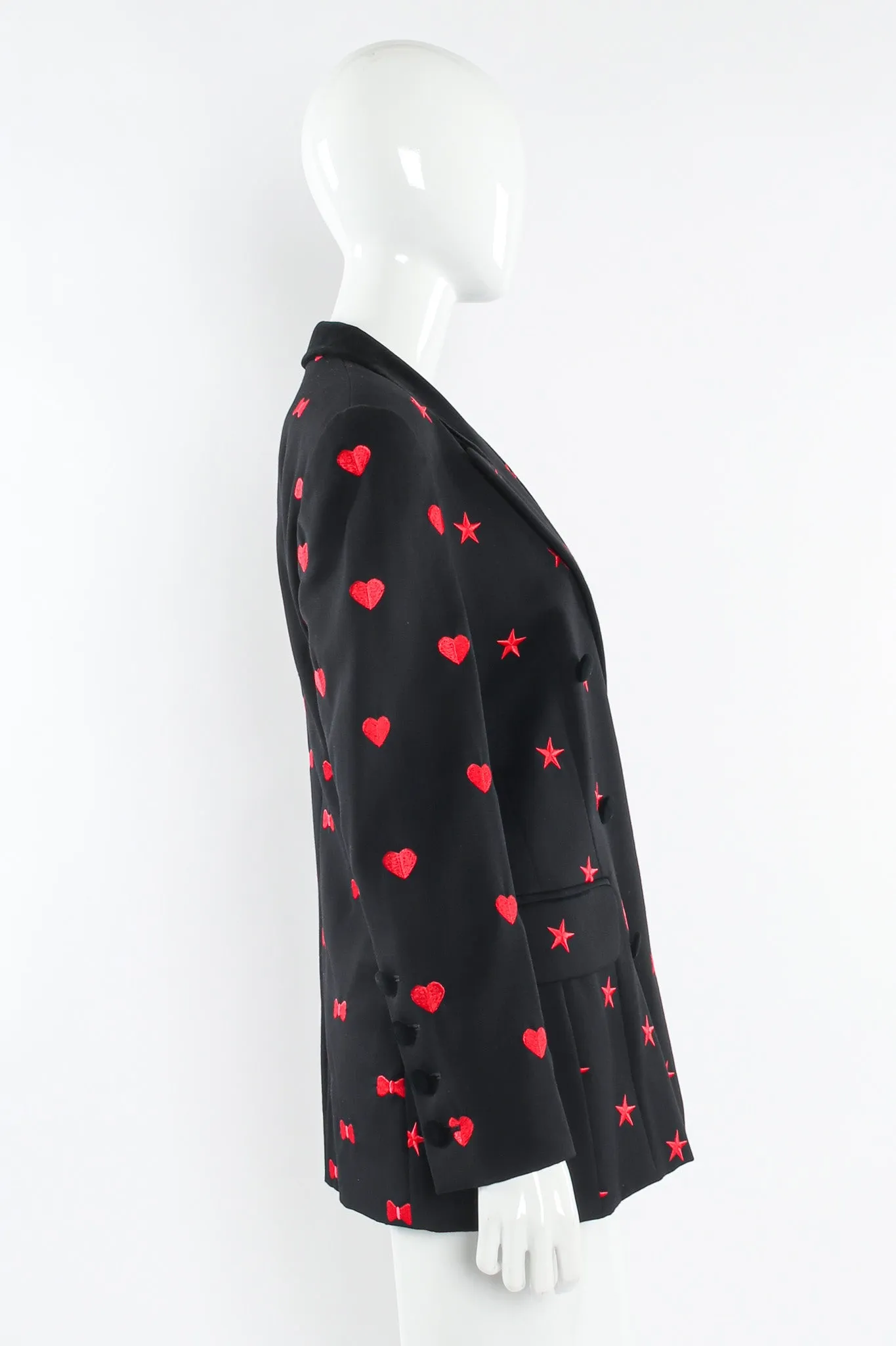 Embroidered Stars Hearts Bows Blazer