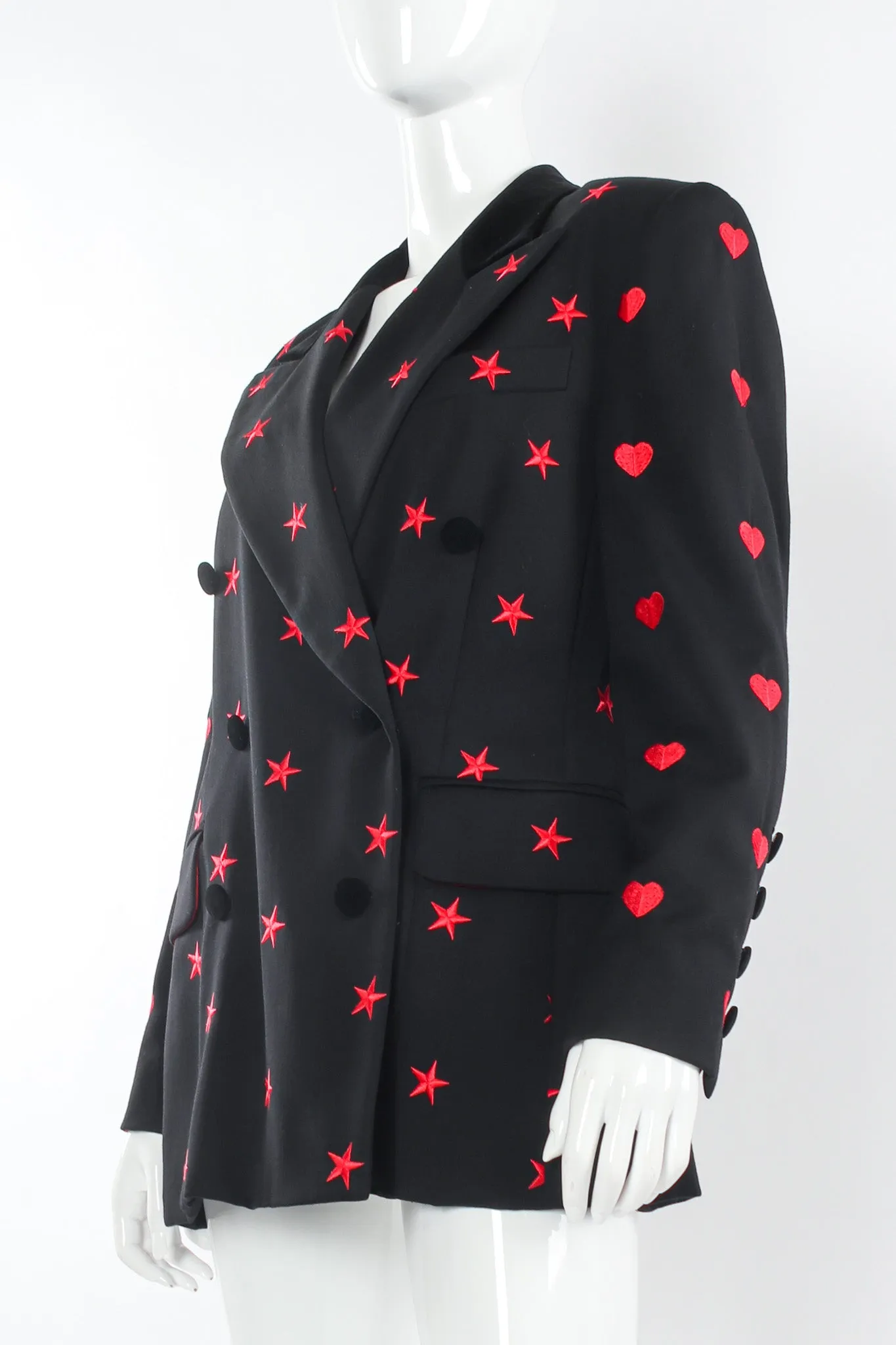 Embroidered Stars Hearts Bows Blazer
