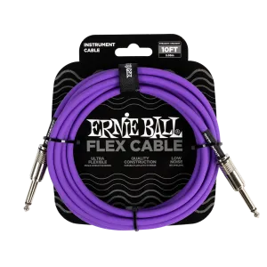 Ernie Ball Flex Instrument Cable 10ft, Purple