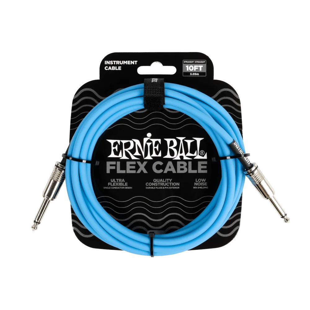 Ernie Ball Flex Instrument Cable Straight/Straight 10ft - Blue