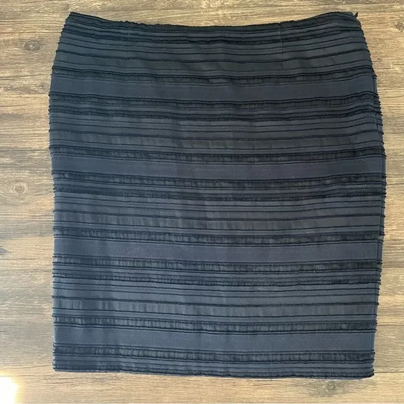 Escada Knee Length Navy Blue Straight Fully Lined Pencil Vintage Skirt Size XXL
