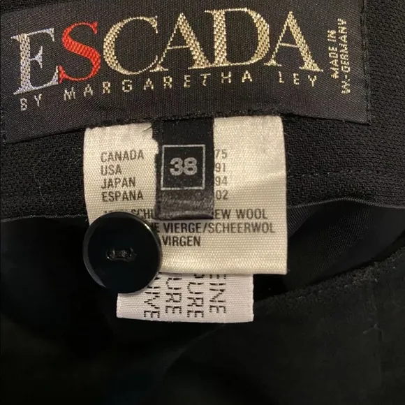 Escada Ruffle High Waisted Wool Skirt