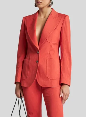 ETRO | Single Breasted Jacquard Jacket with Medallion Motif