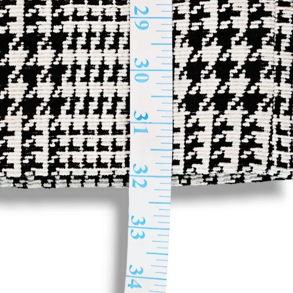 EUC Free People Off Duty Houndstooth Midi Straight Skirt Sz. 0 White Black
