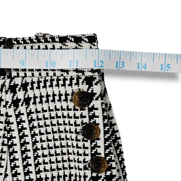EUC Free People Off Duty Houndstooth Midi Straight Skirt Sz. 0 White Black