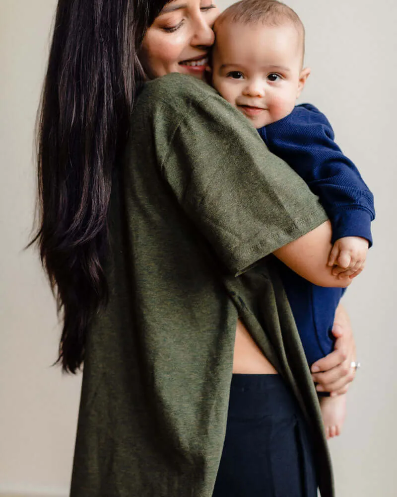 Everyday Every Way Maternity to Nursing V-Neck Tee | Heather Forest