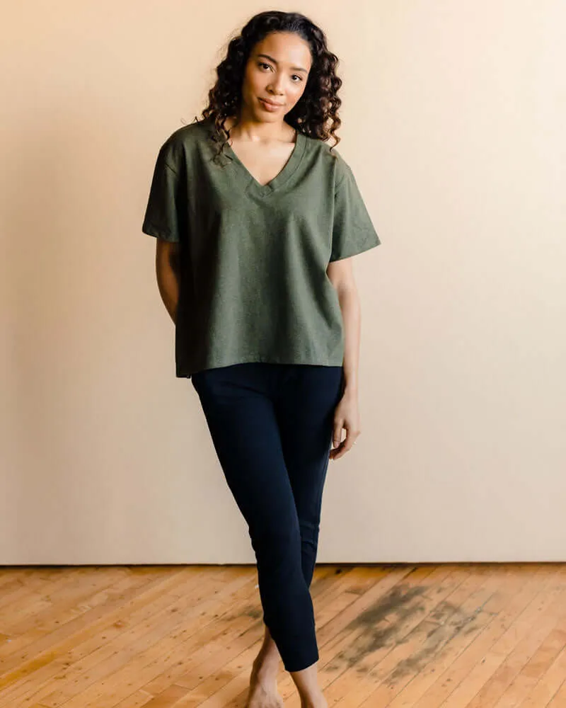 Everyday Every Way Maternity to Nursing V-Neck Tee | Heather Forest