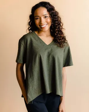 Everyday Every Way Maternity to Nursing V-Neck Tee | Heather Forest