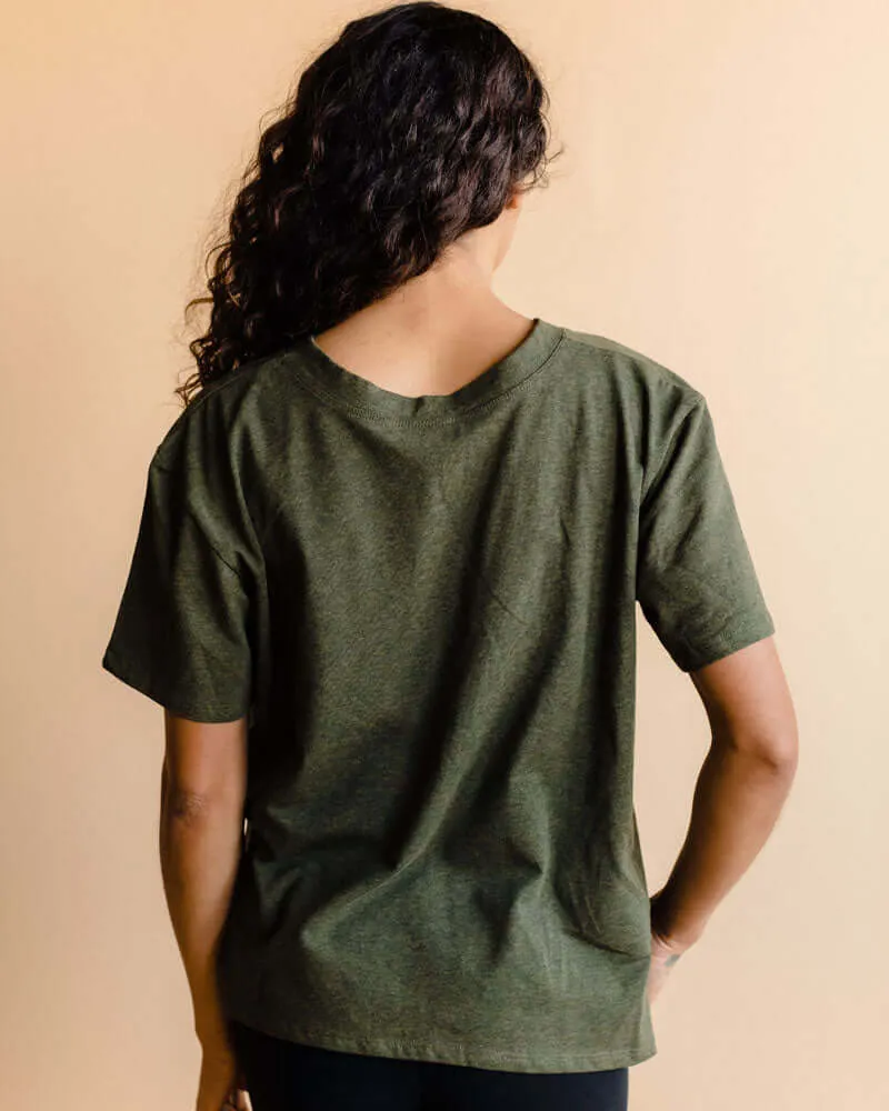 Everyday Every Way Maternity to Nursing V-Neck Tee | Heather Forest