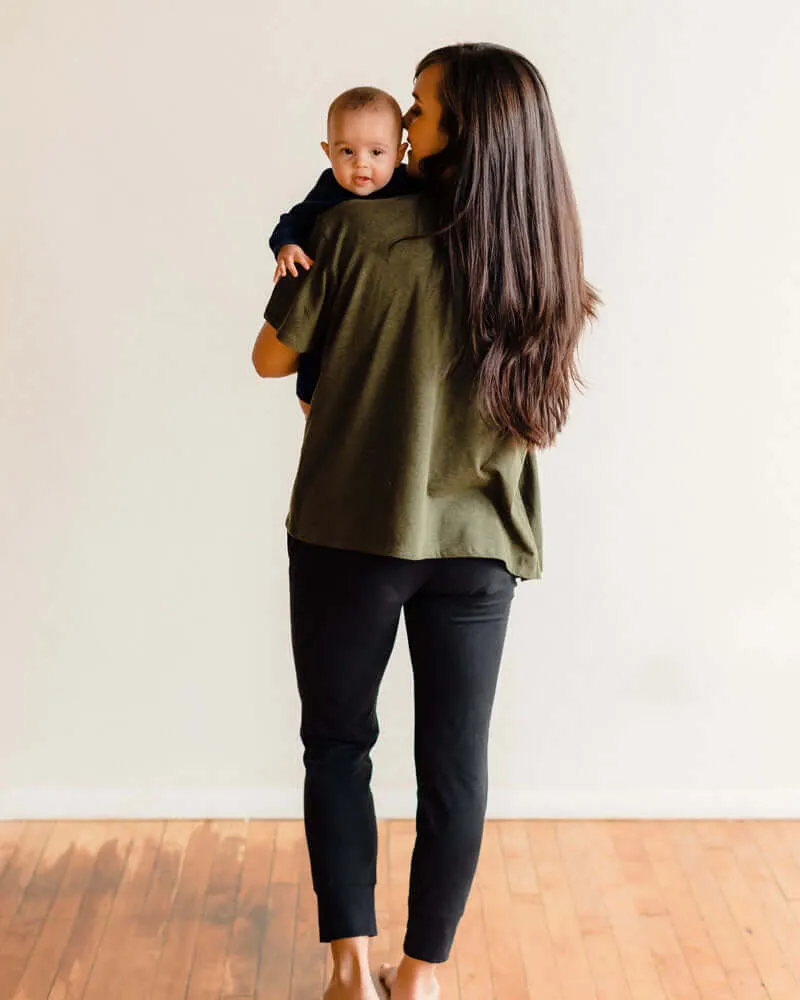 Everyday Every Way Maternity to Nursing V-Neck Tee | Heather Forest