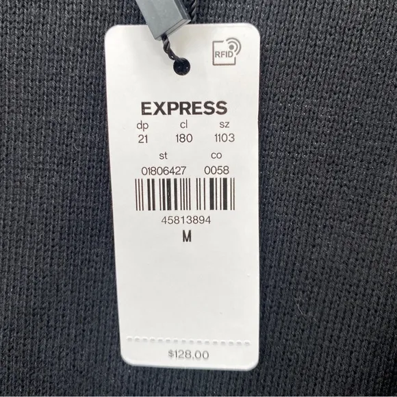 Express Knit Sweater Notched Collar Black Blazer Jacket Oversized Small NWT