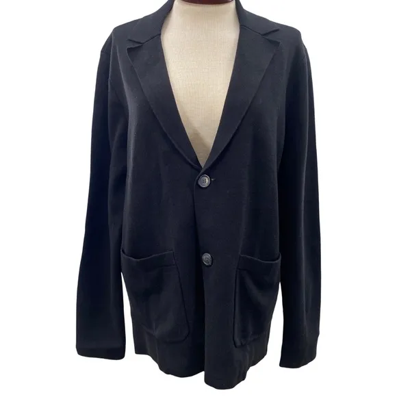 Express Knit Sweater Notched Collar Black Blazer Jacket Oversized Small NWT