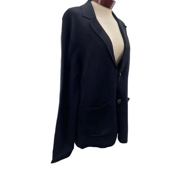 Express Knit Sweater Notched Collar Black Blazer Jacket Oversized Small NWT