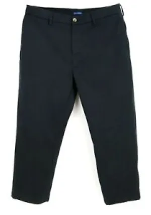 Falls Creek Khaki Pants Pleated Mens Black 100% Cotton Chino