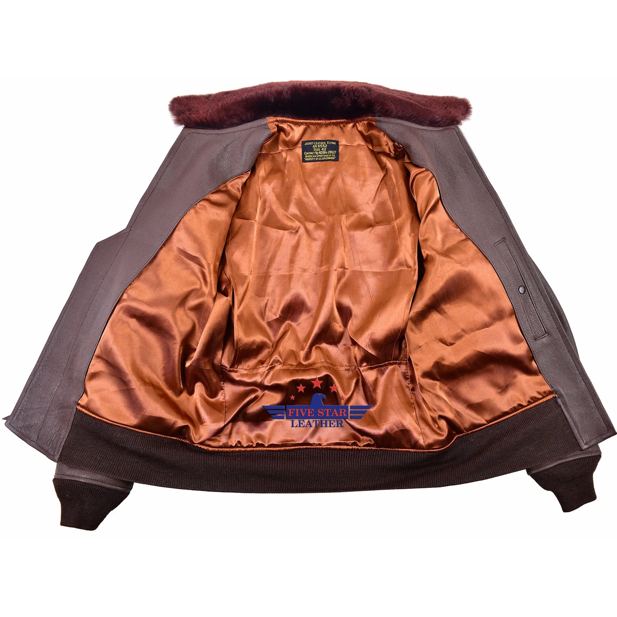 FiveStar Leather Repro American Sportswear AN-6552 Jacket Goatskin Mid Brown