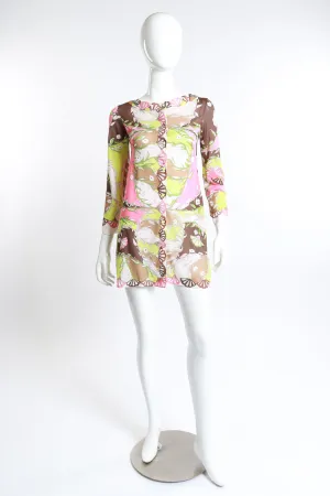 Floral Fan Jacket Mini Dress