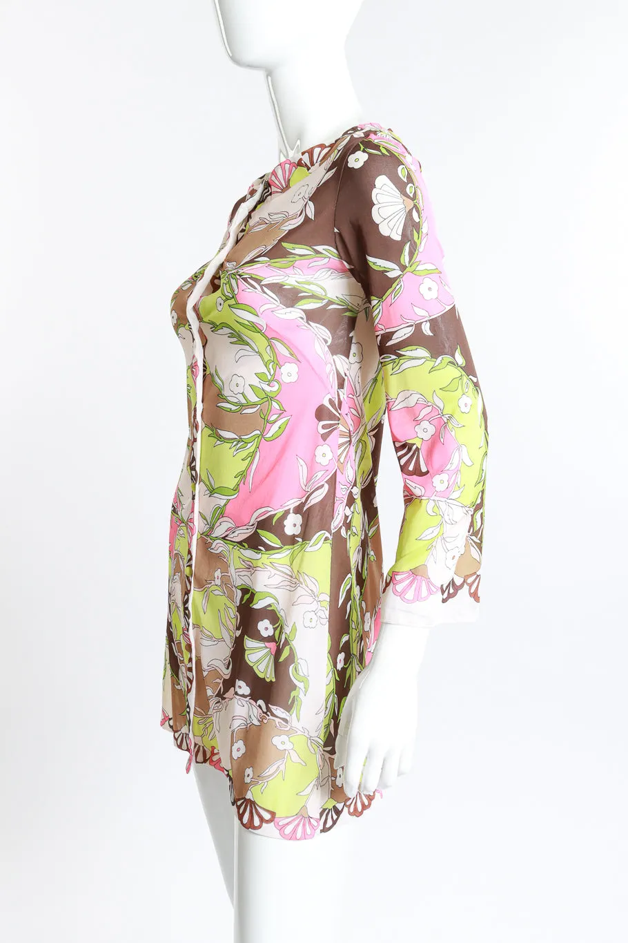 Floral Fan Jacket Mini Dress