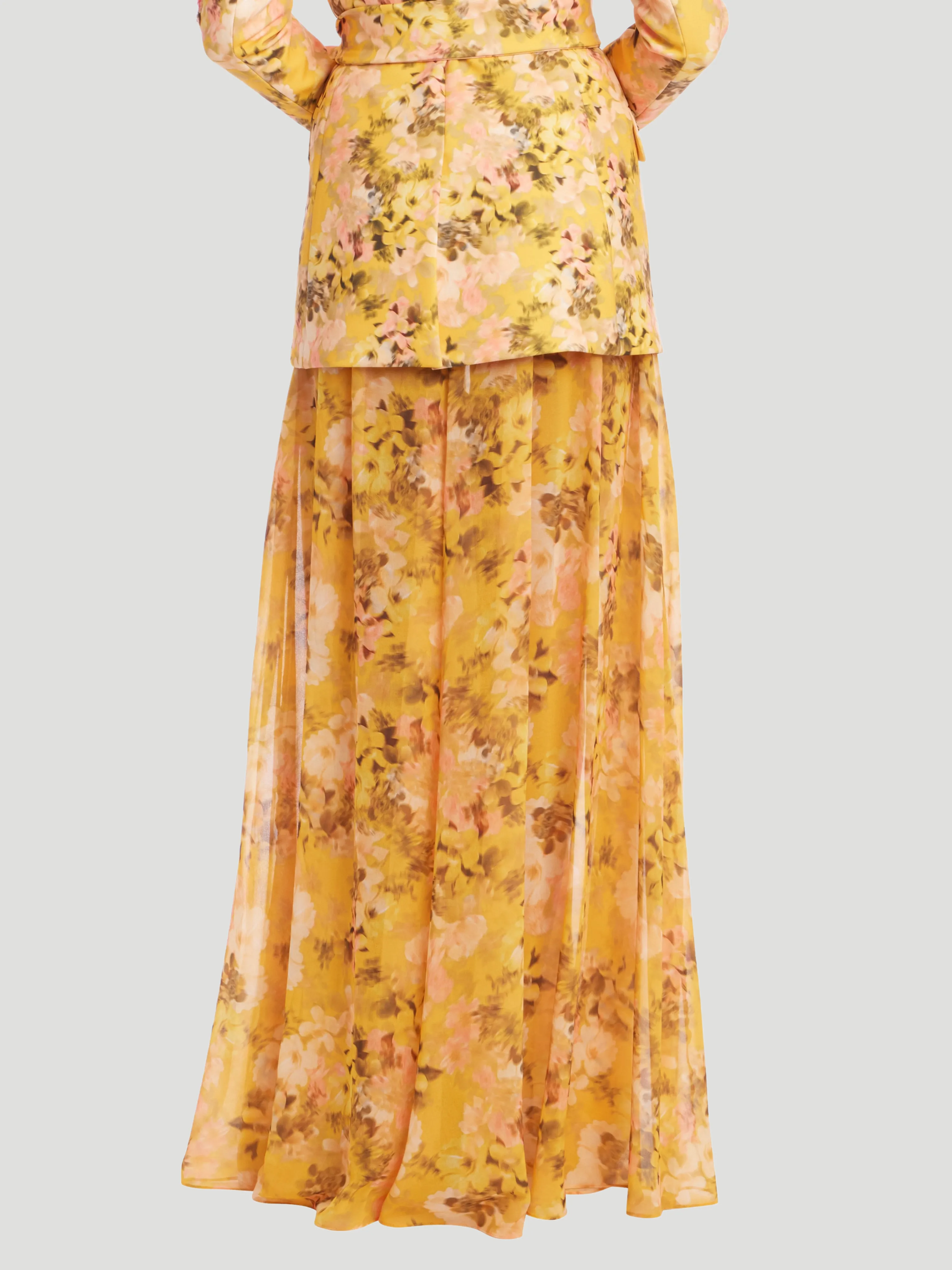 Floral Georgette Wide-Leg Pants