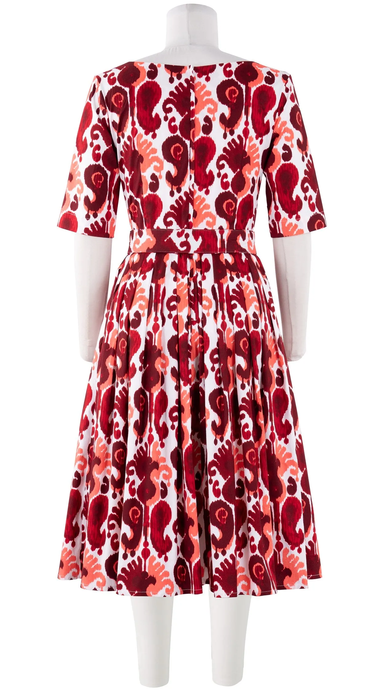 Florance Dress #2 Boat Neck 1/2 Sleeve Long Length Cotton Stretch (Ikat Java)