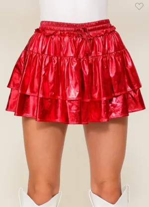 Foil Knit High Waisted Skirt