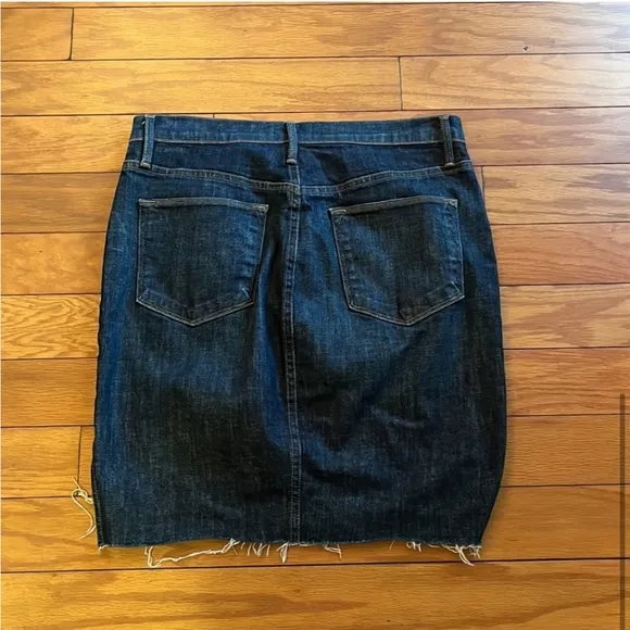 Frame Skirt Womens 28 Blue Raw Hem High Low