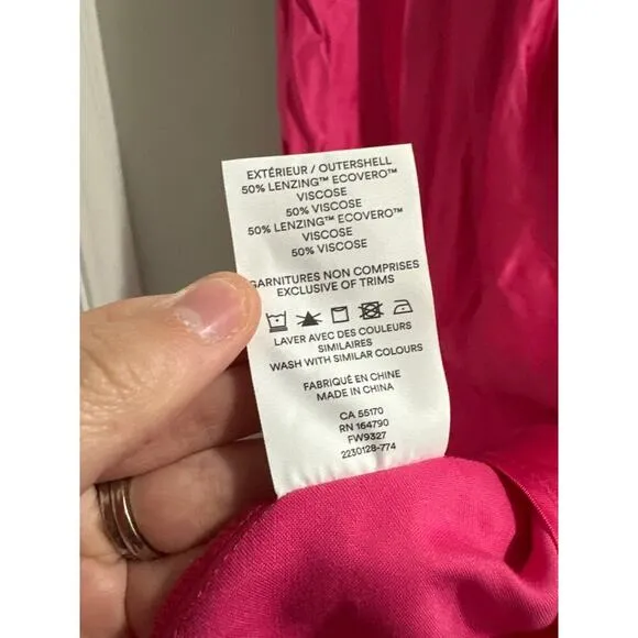 Frank &amp; Oak The Satin Maxi Skirt in Fuchsia Size Medium New