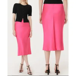 Frank &amp; Oak The Satin Maxi Skirt in Fuchsia Size Medium New
