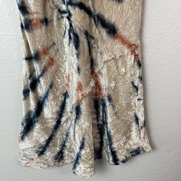 Free People Serious Swagger Velvet Tie Dye Midi Skirt Firework Combo Small