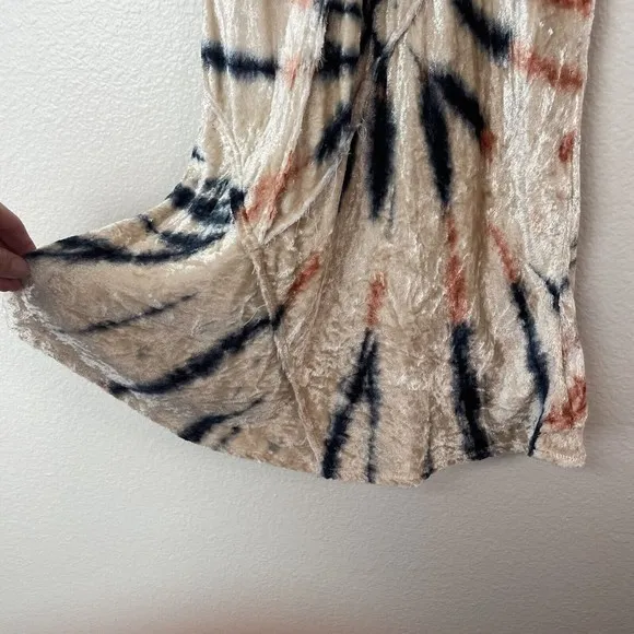 Free People Serious Swagger Velvet Tie Dye Midi Skirt Firework Combo Small