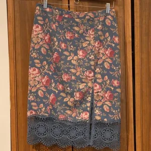 Free People Straight Skirt with Crochet Lace Hem