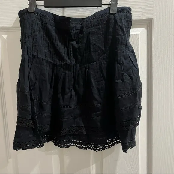 Free People Summer Nights Ruffle LayeredBlack Skirt