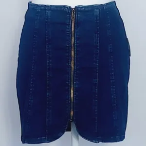 Free People Women's Layla High Waisted Front Zipper Denim Mini Skirt, Size 2