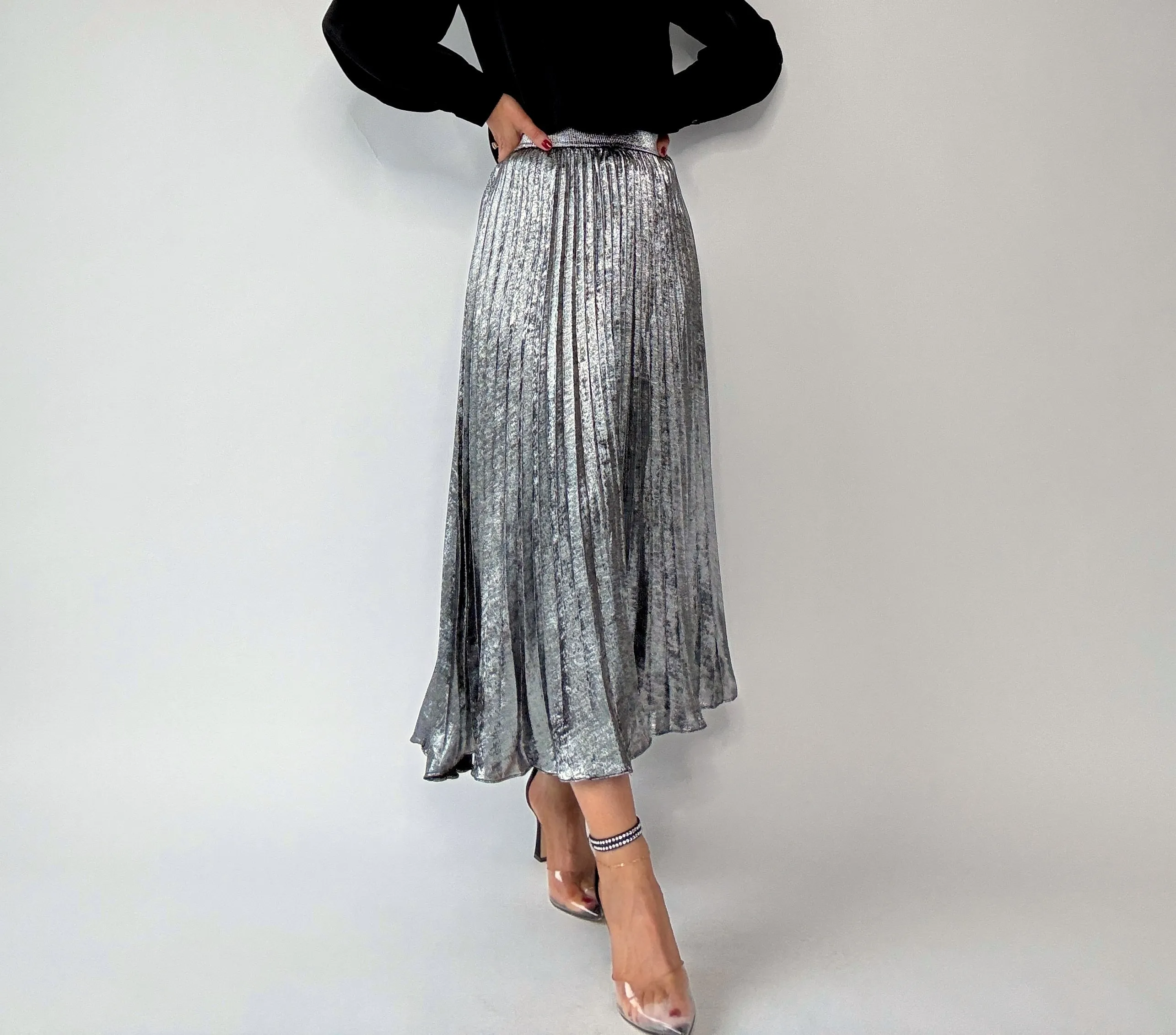 Frost Yourself Metallic Skirt