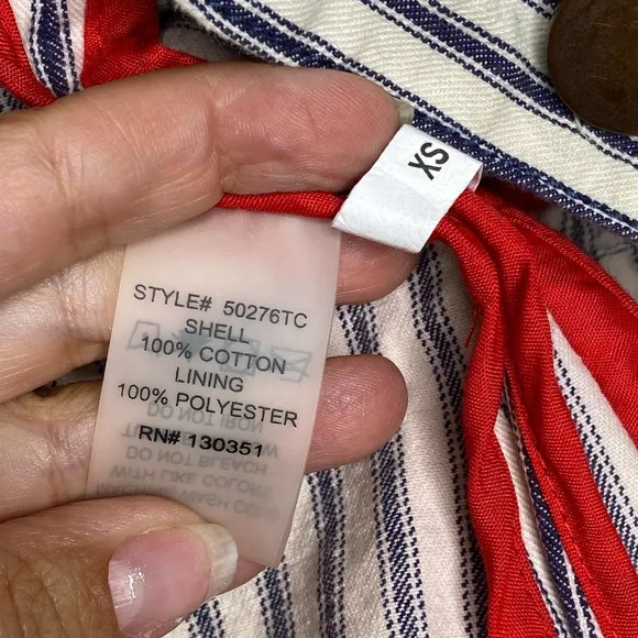 G.E.T Equipment General Technique Cropped Striped White Blazer XS