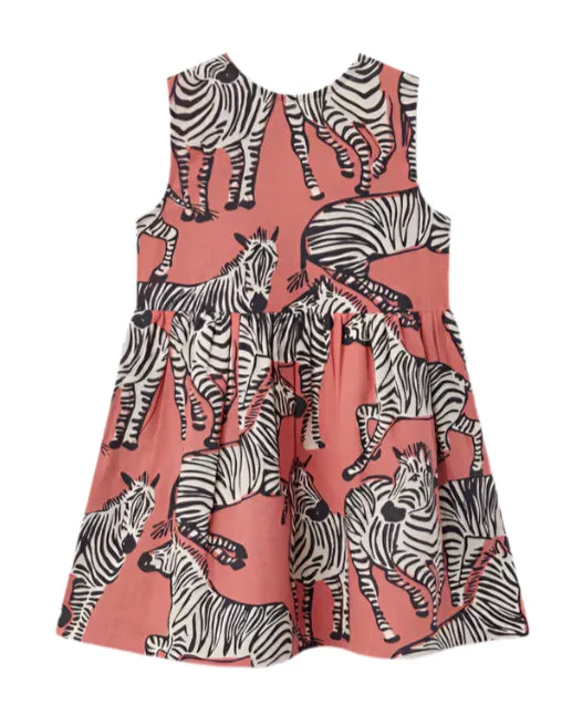 Girls Zebra Dress - Rose