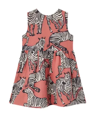 Girls Zebra Dress - Rose