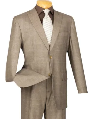Glen Plaid Dress Suit 2 Piece Regular Fit (Tan) 2RW-1