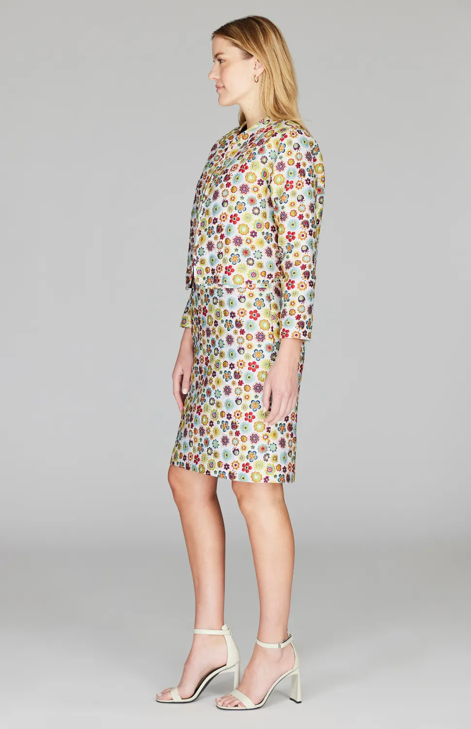 Graphic Flora Reversible Short Jacket w/ Bias