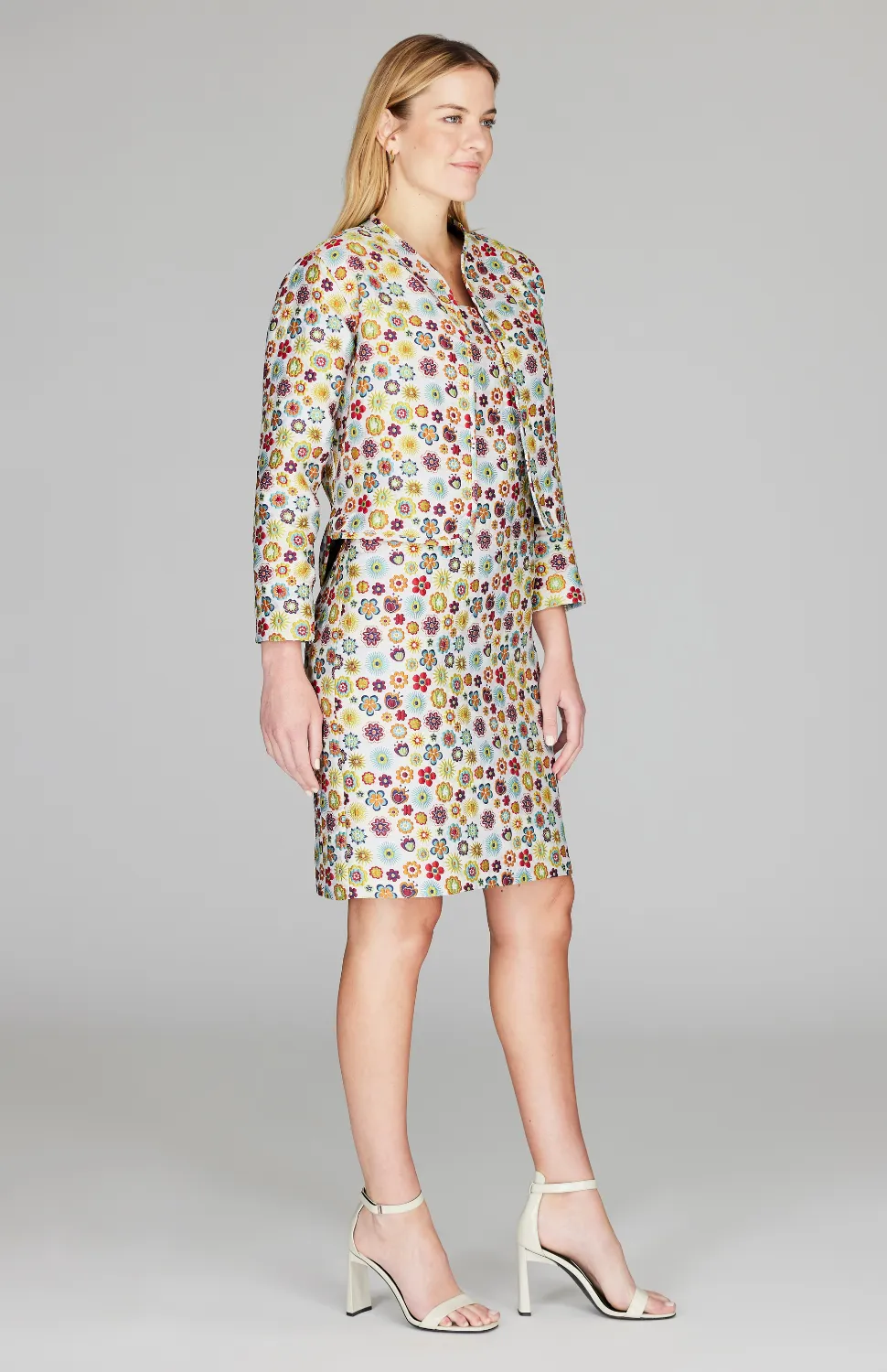 Graphic Flora Reversible Short Jacket w/ Bias