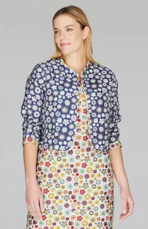 Graphic Flora Reversible Short Jacket w/ Bias