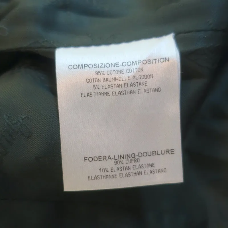 Gucci 2006 Double Breasted Velvet Jacket Dark Green Stretch Cotton Size 40
