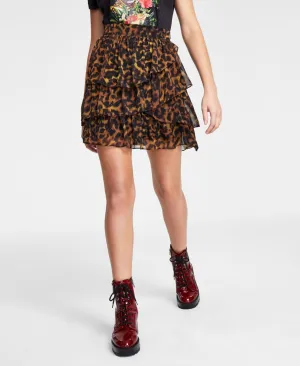 Guess Women's Nancy Printed Tiered A-Line Skirt W2BD20WDWT2
